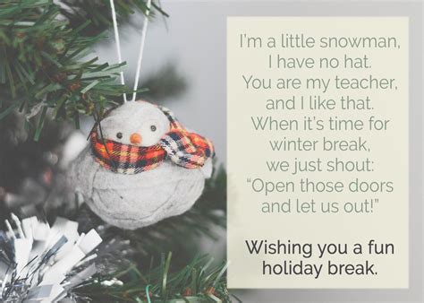 5 More Printable Holiday Poems for Teachers | Happy Holidays!