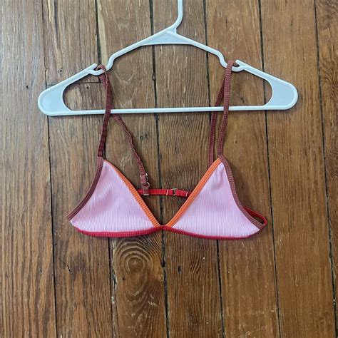 Multi Colored Ribbed Bikini Top Depop