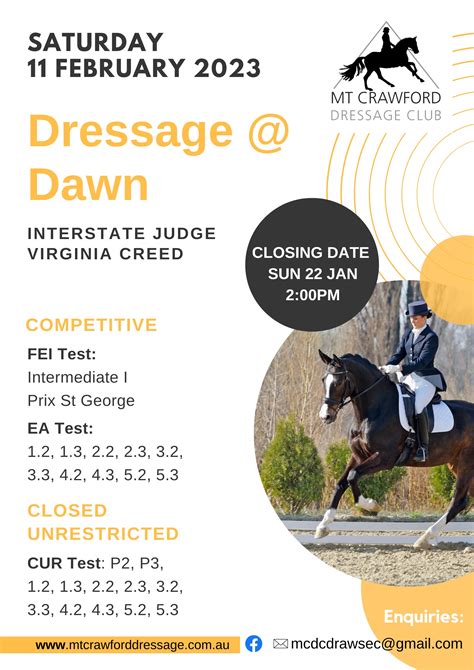 Mcdc Dressage Dawn Competitive Cur Fei Small Tour February