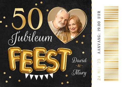 Ticket Uitnodiging Jubileumfeest 50 Jaar Kaartje2go