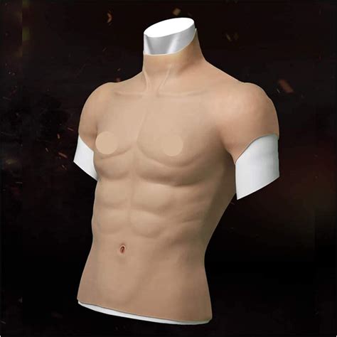 Luckfy Silicone Fake Chest Muscle Vest High Collar