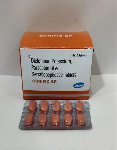 Diclofenac Potassium Paracetamol And Serratiopeptidase Tablets At Rs 695box Diclofenac