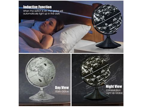 Costway In Led World Globe Desktop Globe With Illuminated Map Tmz