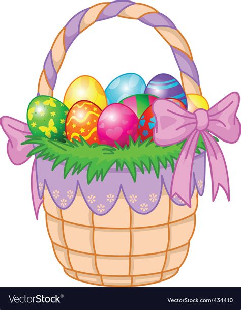 Easter Eggs In Basket Royalty Free Vector Image 3AB