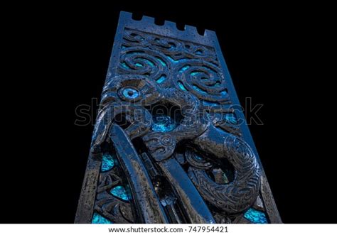 New Zealand Maori Waka Carving Isolated Stock Photo 747954421 ...