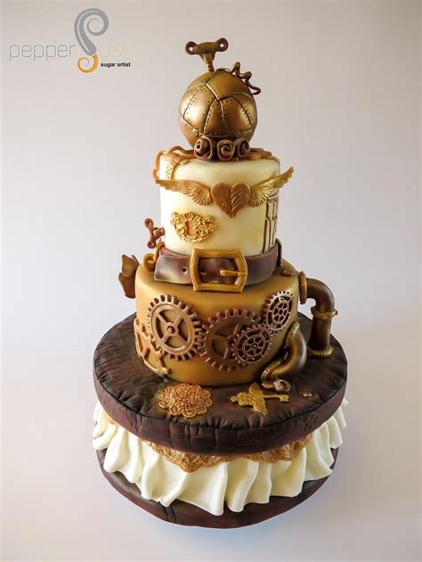 Steampunk Birthday Cake Decorated Cake By Pepper Posh CakesDecor