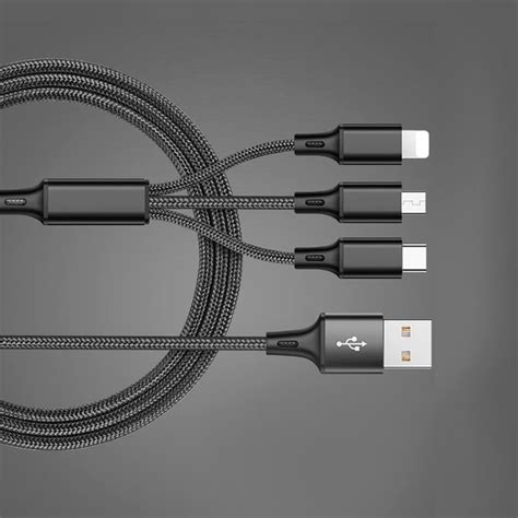 Cable De Carga USB 3 En 1 Android Apple Y Tipo C LEDBOX