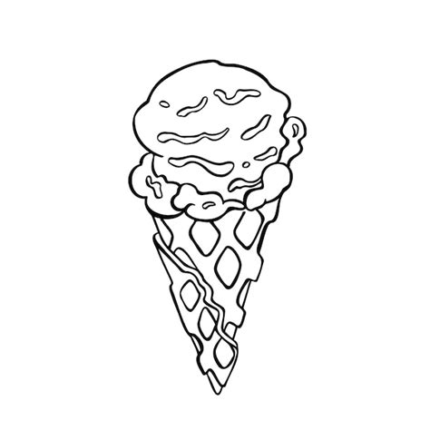 Illustration Vectorielle De Sorbet De Cône De Gaufre De Crème Glacée