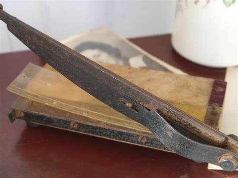 Small Edwardian Photograph Guillotine Vintage Guillotine Small Wooden