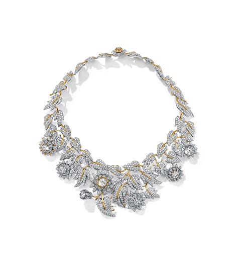 Tiffany Co Schlumberger Thistle Necklace In Platinum And K Yellow