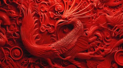 Premium AI Image | Red dragon statue illustrationxA