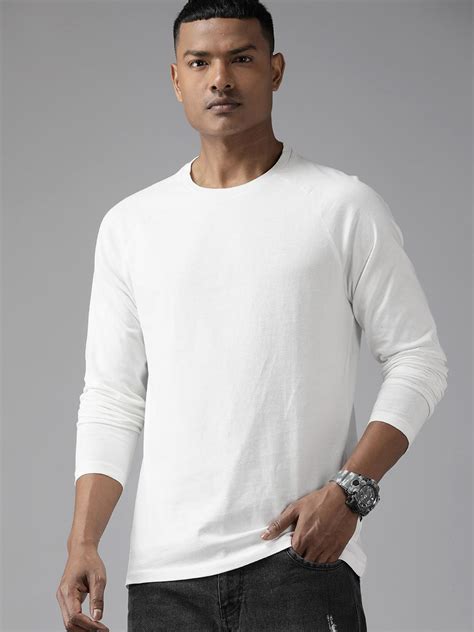 buy  roadster lifestyle  men white pure cotton  shirt tshirts