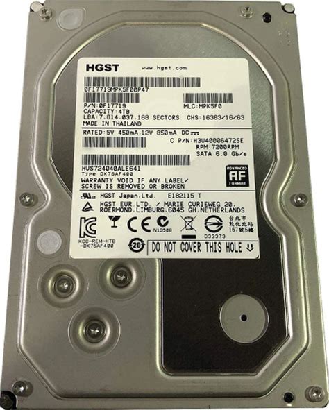 4 ТБ Внутренний жесткий диск HGST Жесткий диск (HUS724040ALE641 ...