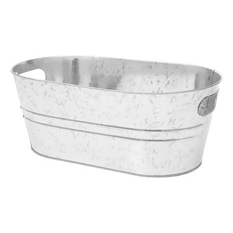 Almencla Galvanized Beverage Tub,Long Galvanized Oval Tub,Beer