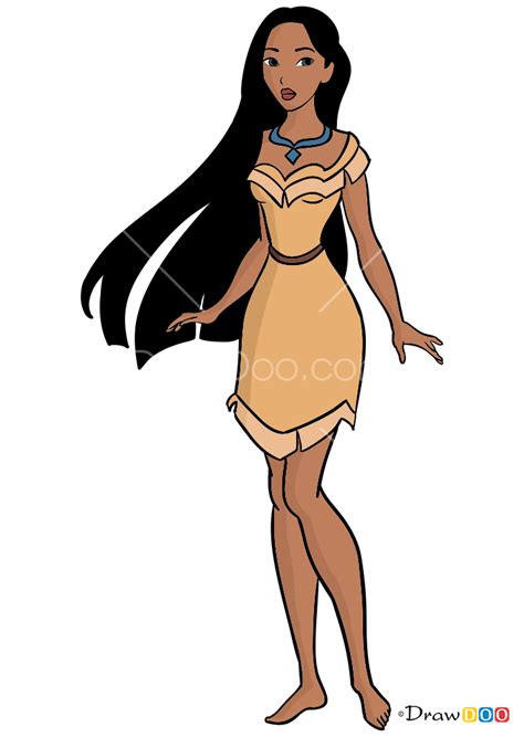 How To Draw Pocahontas Cartoon Princess