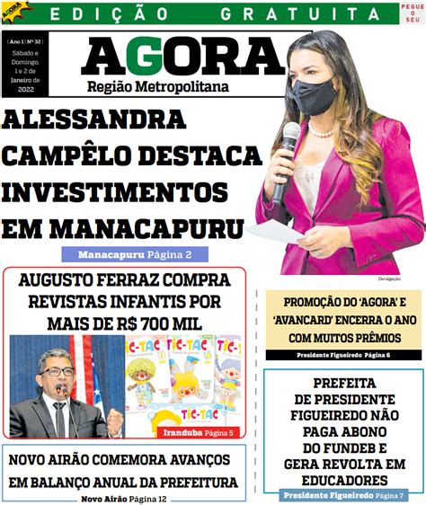 Jornal Agora Região Metropolitana sábado e domingo 1º e 2 de janeiro