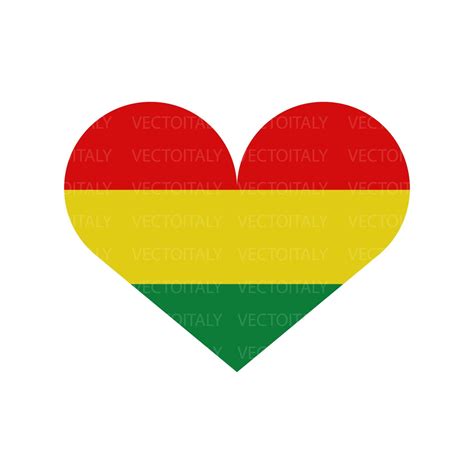 Bolivia Heart Flag Svg Bolivian Love Banner National Nation Country