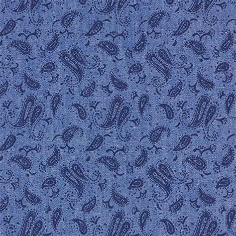 Fabulous Fabrics Jeansstoff Chambray Paisley Jeansblau Meterware Ab