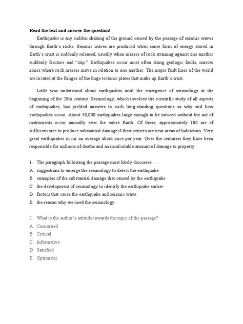 Literasi Bahasa Inggris - 2 | Download Free PDF | Earthquakes | Seismology