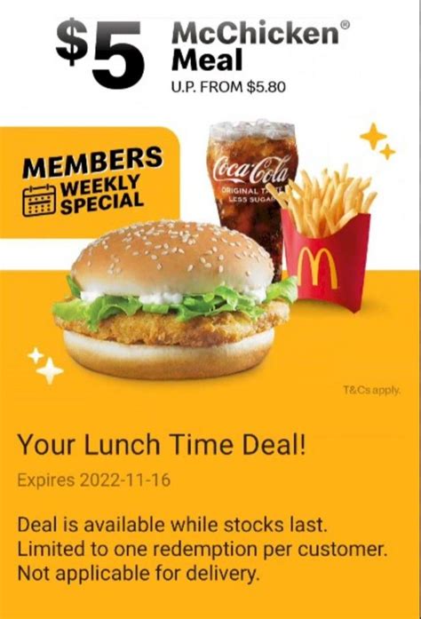 McDonald S 5 Meal Food Drinks Packaged Instant Food On Carousell