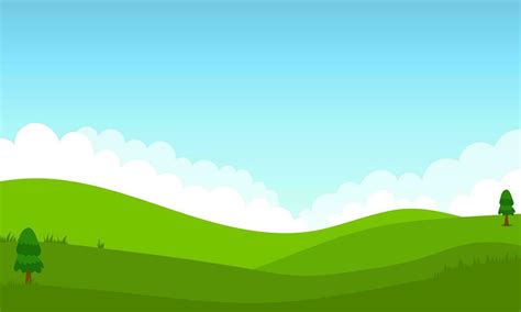 illustration of green hill landscape flat design 29326937 Vector Art at ...