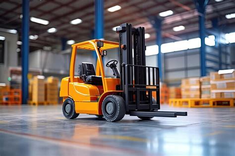 Premium Ai Image Forklift At Warehouse Generative Ai