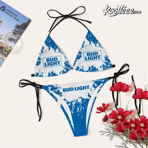 Tie Dye Bud Light Triangle Bikini Set Swimsuit