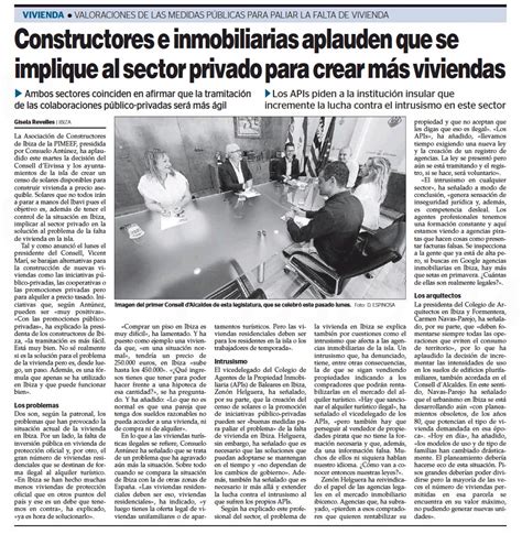 El Periódico de Ibiza Constructores e inmobiliarias aplauden que se