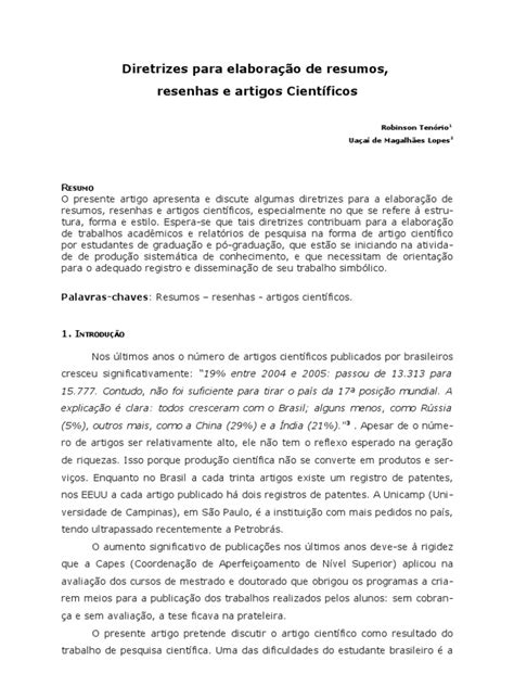 Resumo Resenha Artigo Cientifico