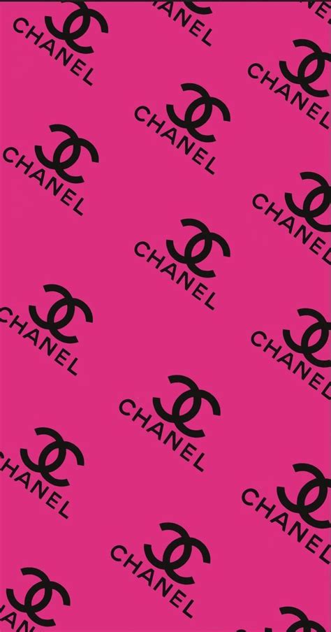 Pink And Black Chanel Wallpaper With The Word Chanel On It