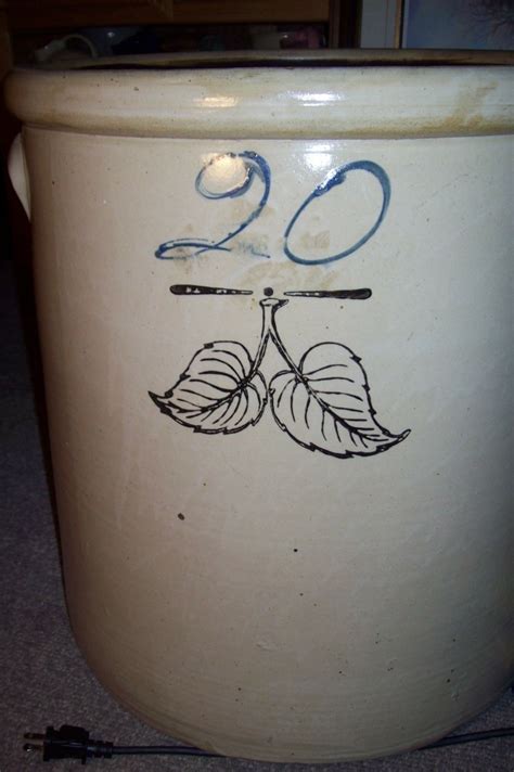 20 Gallon Elephant Ear Back Stamped Crock Red Wing Collectors Society