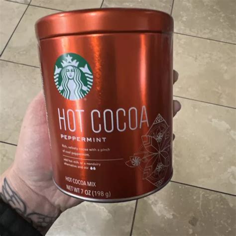 STARBUCKS HOT COCOA PEPPERMINT Mix Oz Tin PicClick UK