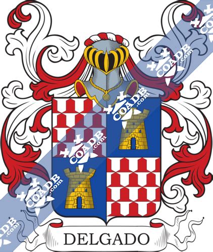 Delgado Family Crest, Coat of Arms and Name History