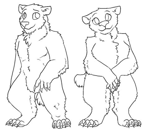 Anthro Bear Base By Samalamb Bases On Deviantart Bear Sketch Bear