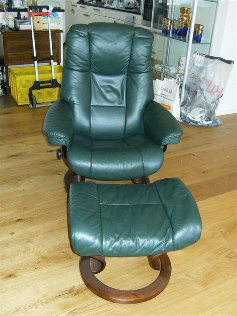 Stressless Sessel mit Hocker Leder grün Acheter sur Ricardo