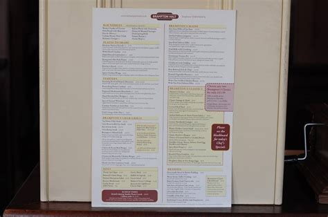 Menu at Brampton Halt pub & bar, Chapel Brampton