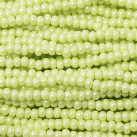 11 0 Czech Seed Bead Opaque Avocado Luster Tint Garden Of Beadin