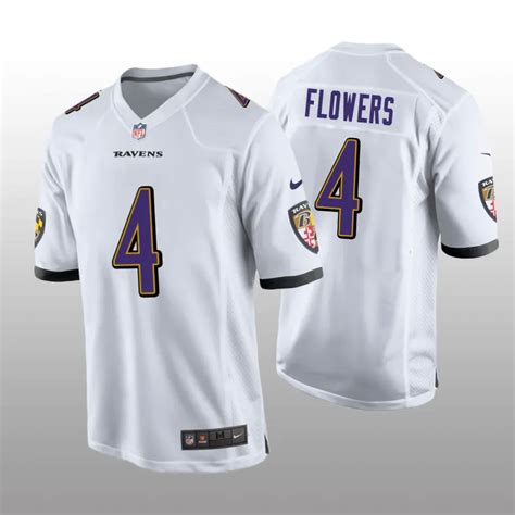 Baltimore Ravens White 2023 NFL Draft Zay Flowers Game Jersey ...