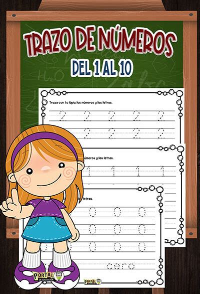 Plantilla Del Trazo De Los Números Portal De Educación