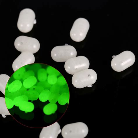 100pcs Oval Luminous Fishing Beads Glow Soft Fishing Oval Beads Rigs