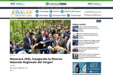 Wesudnews Mesoraca Kr Inaugurata La Riserva Naturale Regionale Del