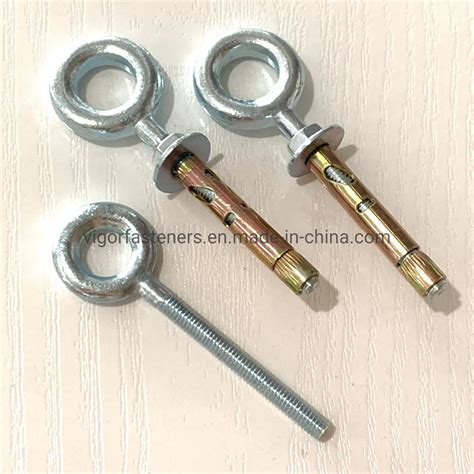 Yellow Zinc White Zinc Plated Carbon Steel Eye Bolt Sleeve Anchor