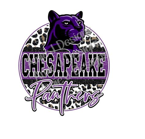 Chesapeake Panthers Mascot Glitter Circle Ohio Png Sublimation Etsy