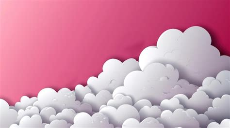 Premium Photo | A pink background with white clouds