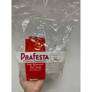 POTE RETANGULAR QUADRADO 150ml C TAMPA PRAFESTA Shopee Brasil