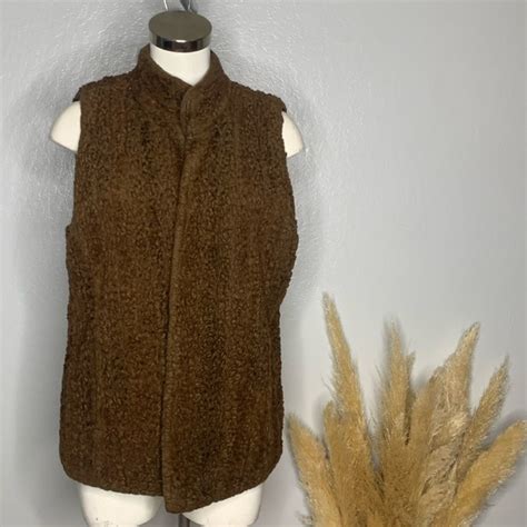 Chico S Jackets Coats Chicos Brown Faux Teddy Bear Fur Mock