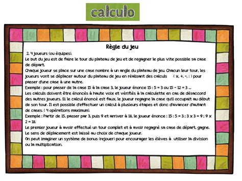 Jeu De Calcul Mental De Deux Choses L Une