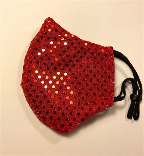 Bling Bling Face Mask Red Face Mask 3 Layers Polyester Cotton Face