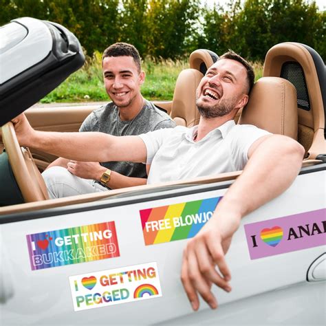 Pcs Funny Gay Lgbt Prank Bumper Stickers Rainbow Car Magnetic Bumper