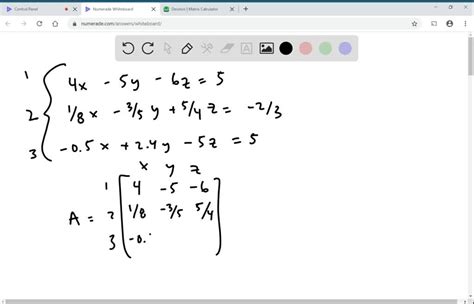 Solvedwrite Each System As A Matrix Equation And Solve If Possible